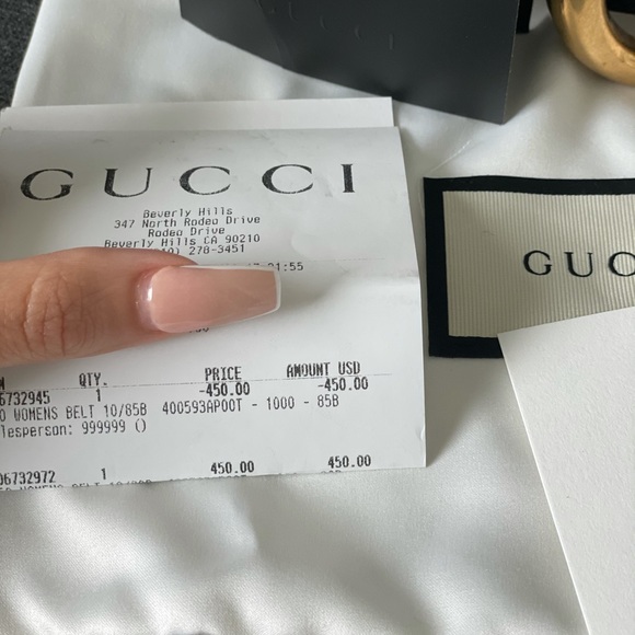 GUCCI Wide leather belt with Double G buckle - Picture 2 of 10